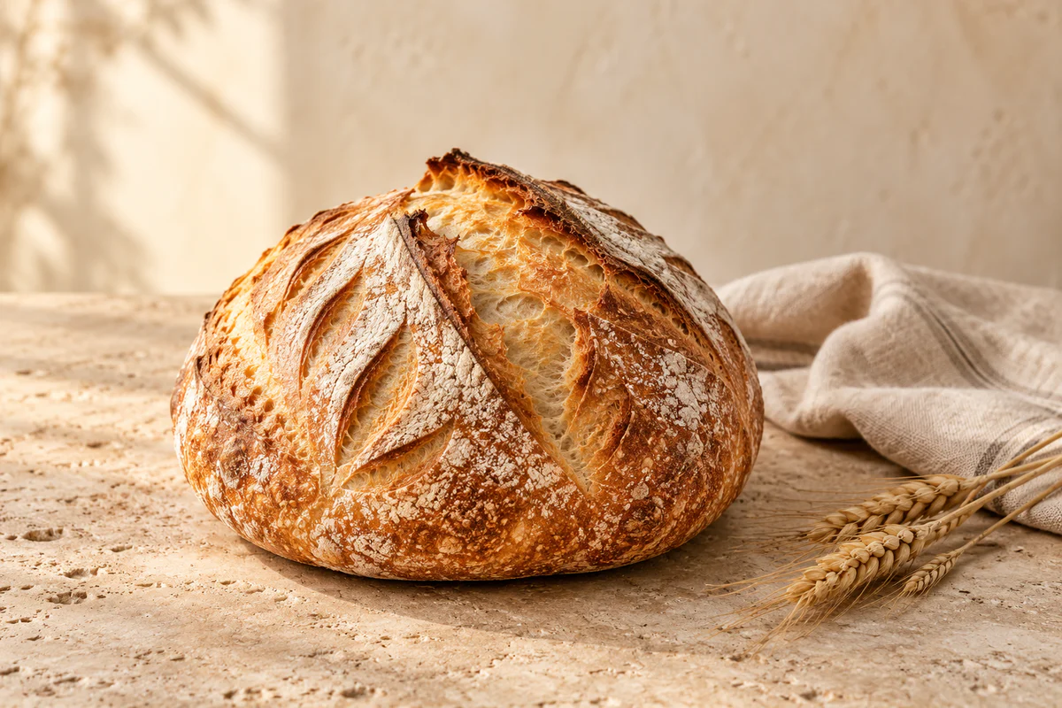 Rundes Sauerteig-Weizenbrot